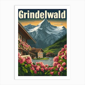 Aihrgdesign A Retro Travel Poster For Grindelwald Featuring A 3887fa3d 9feb 4a51 Bcc3 9d9bd39cfa4c 3 Art Print