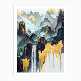 Jura Golden Peaks - Abstract Majesty Art Print