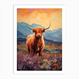 Highland Cow In The Lilac Art Print