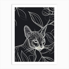 Oriental Shorthair Cat Minimalist Illustration 1 Art Print