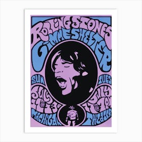 Rare Rolling Stones Vintage Concert Poster Art Print Art Print