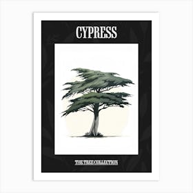 Cypress Tree Pixel Illustration 3 Poster Art Print