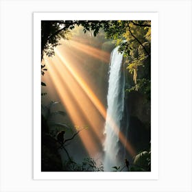 Sunrise Over A Waterfall Art Print