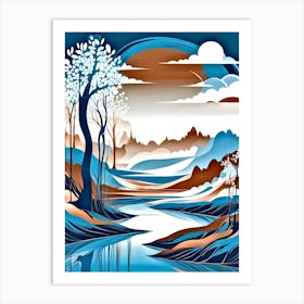 Landscape With Trees 1 Art Print