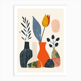 Abstract Objects Flat Illustration 7 Art Print