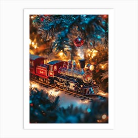 Christmas Train 1 Art Print