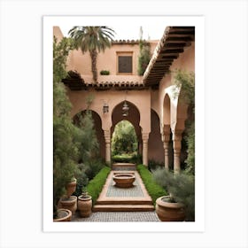 Courtyard In Morocco Traditional Art Print