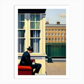 Man On A Bench Art Print