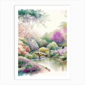 Atlanta Botanical Garden, 2, Usa Pastel Watercolour Art Print