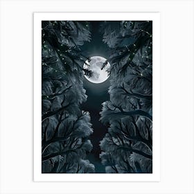 Full Moon In The Forest 2 Art Print