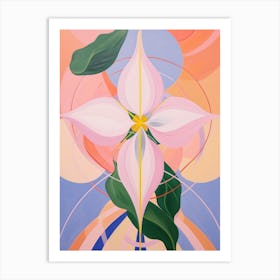 Lily 1 Hilma Af Klint Inspired Pastel Flower Painting Art Print