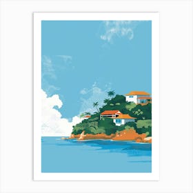 Okinawa Japan 2 Colourful Illustration Art Print