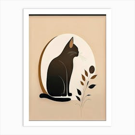 black cat mininalist portrait 9 Art Print