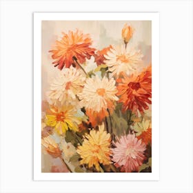 Fall Flower Painting Chrysanthemum 3 Art Print