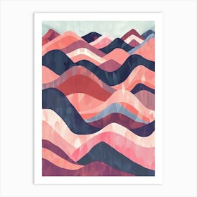 Pink And Blue Mountains Art Print