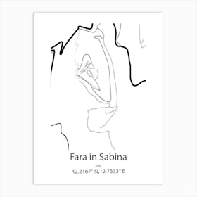 Fara In Sabina,Italy Minimalist Map Art Print