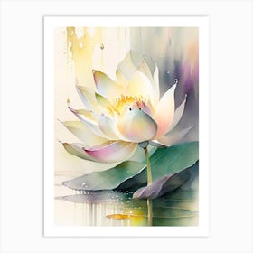 Early Lotus Storybook Watercolour 1 Art Print