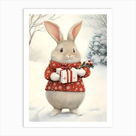 Christmas Bunny 6 Art Print