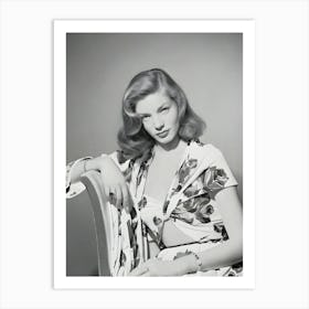 American Screen Star Lauren Bacall Wearing A Floral Blouse Art Print