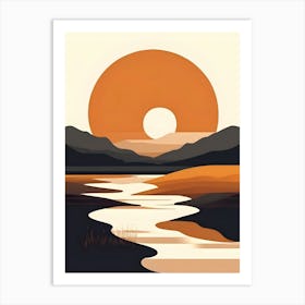 Sunset In The Mountains 19 Art Print