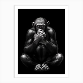 Photorealistic Thinker Monkey 7 Art Print