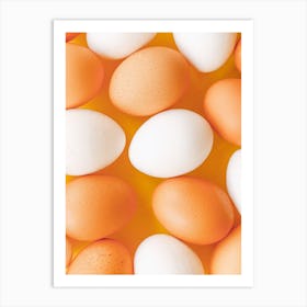 Eggs On A Yellow Background Art Print