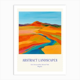 Colourful Abstract Gobi Gurvansaikhan National Park Mongolia 1 Poster Blue Art Print