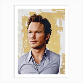 Chris Pratt Retro Collage Movies Art Print