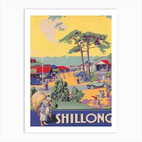 Shillong India Vintage Travel Poster Art Print
