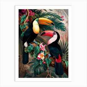 Toucans In Tropical Forest 1 Art Print