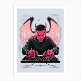 Devil On A Keyboard 6 Art Print