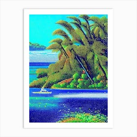 The Cook Islands Cook Islands Pointillism Style Tropical Destination Art Print