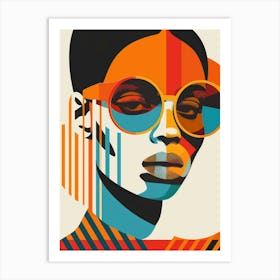 African Woman With Sunglasses 7 Art Print