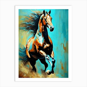 Horse Running Painting Art Print