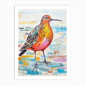 Colourful Bird Painting Dunlin 2 Art Print