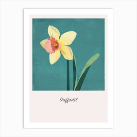 Daffodil 1 Square Flower Illustration Poster Art Print