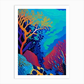 The Great Barrier Reef Australia Colourful Painting Tropical Destination Art Print