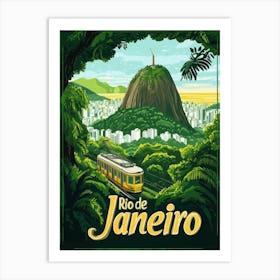 Aihrgdesign A Mid Century Modern Travel Poster For Rio De Janeiro 3 Art Print