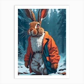 Mountain Man Hare Art Print