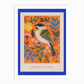 Spring Birds Poster Carolina Chickadee 3 Art Print
