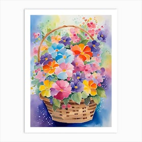 Flowers In A Basket 3 Art Print