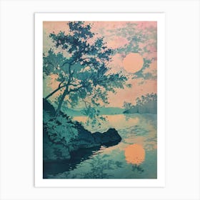 Yufuin Japan 4 Retro Illustration Art Print