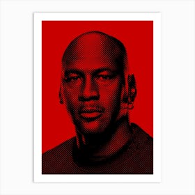 Michael Jordan American Basketball Player Legend in Line Illustration Art Print