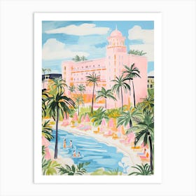 The Breakers   Palm Beach, Florida   Resort Storybook Illustration 1 Art Print