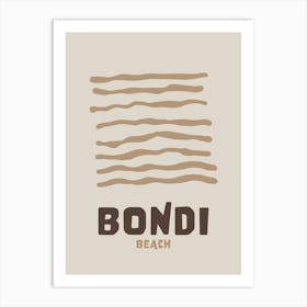 Bondi Neutral Brown Art Print