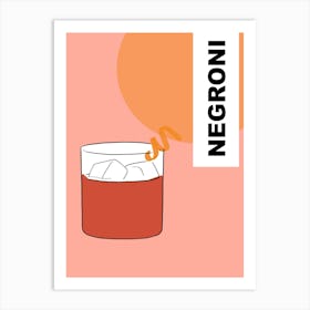 Negroni Cocktail 1 Art Print