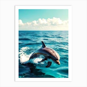 Dolphin Jumping In The Ocean 2 Art Print