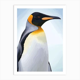 Emperor Penguin Dunedin Taiaroa Head Minimalist Illustration 4 Art Print