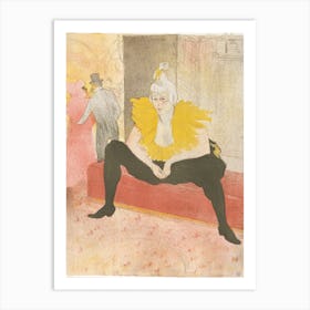 The Seated Clowness (Mademoiselle Cha U Ka O), Henri de Toulouse-Lautrec Art Print