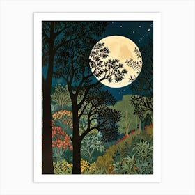 William Morris Moonlight In The Forest 63 Art Print